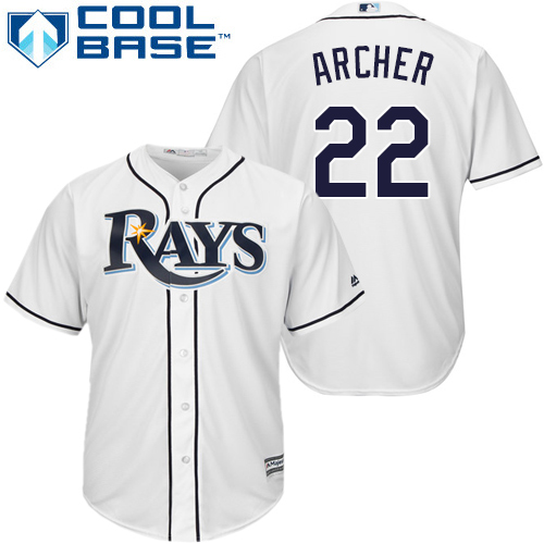 Rays #22 Chris Archer White Cool Base Stitched Youth MLB Jersey